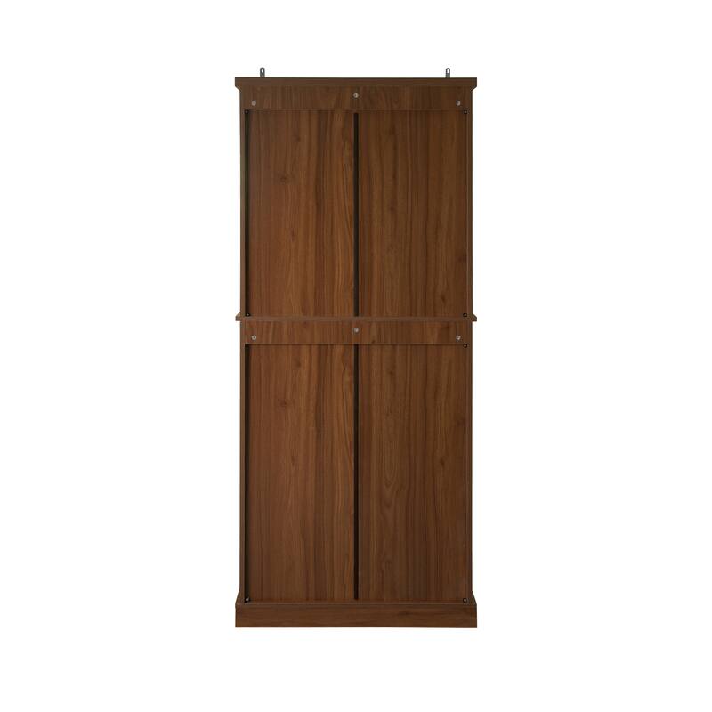 4 Door Cabinet with 1 Drawer, with 4 Adjustable Inner Shelves, Storage Cabinet