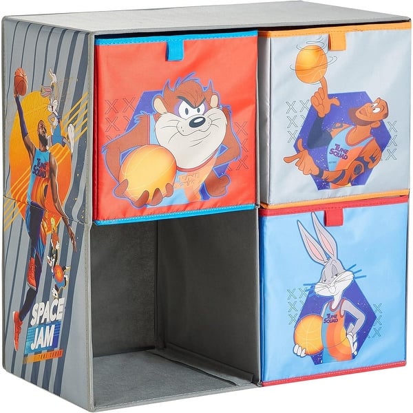 slide 2 of 4, Space Jam Collapsible Storage Cubby with 3 Cubes