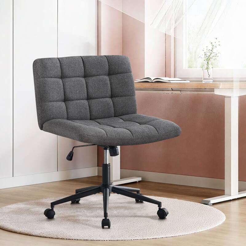 Home Office Desk Chair with Wheels, Armless Desk Chair, Adjustable Height 360° Rolling Swivel Computer Chairs