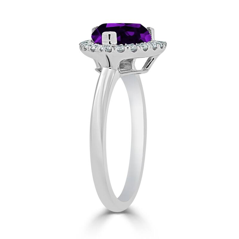Auriya 1 1/4ct Trillion-cut Purple Amethyst Halo Diamond Engagement Ring 1/4ctw 14k Gold