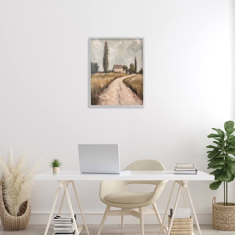 Stupell Painterly Quiet Country Framed Giclee Art Design By Petal Prints Design