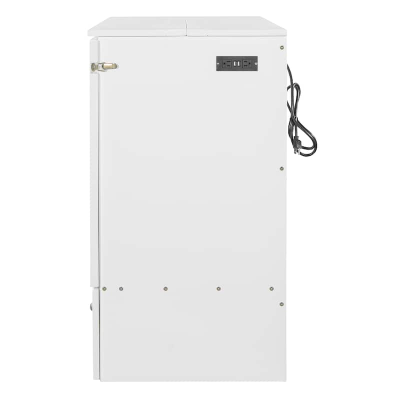Roomfitters Queen Size Murphy Bed with USB Ports, Pull-Down Wall Bed and Hidden Storage Shelf, White