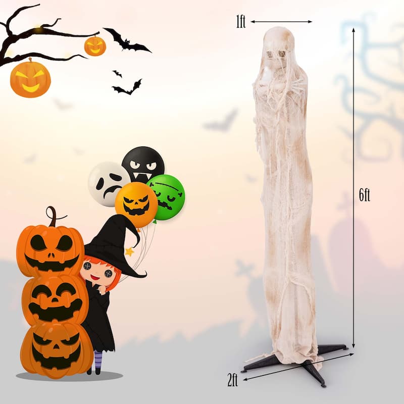 Costway 6FT Halloween Animated Standing Mummy Life Size Animatronic - See Details