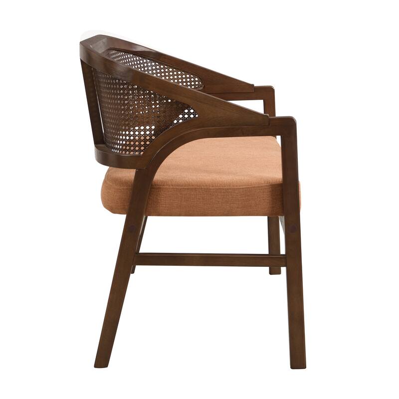 Christopher Knight Home - Curved Rubberwood Cane 46.25" Upholstered Loveseat