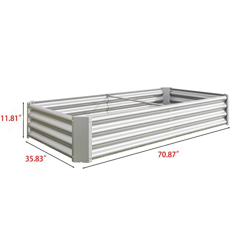 Large Galvanized Metal Raised Garden Bed Open Bottom Rust-Resistant