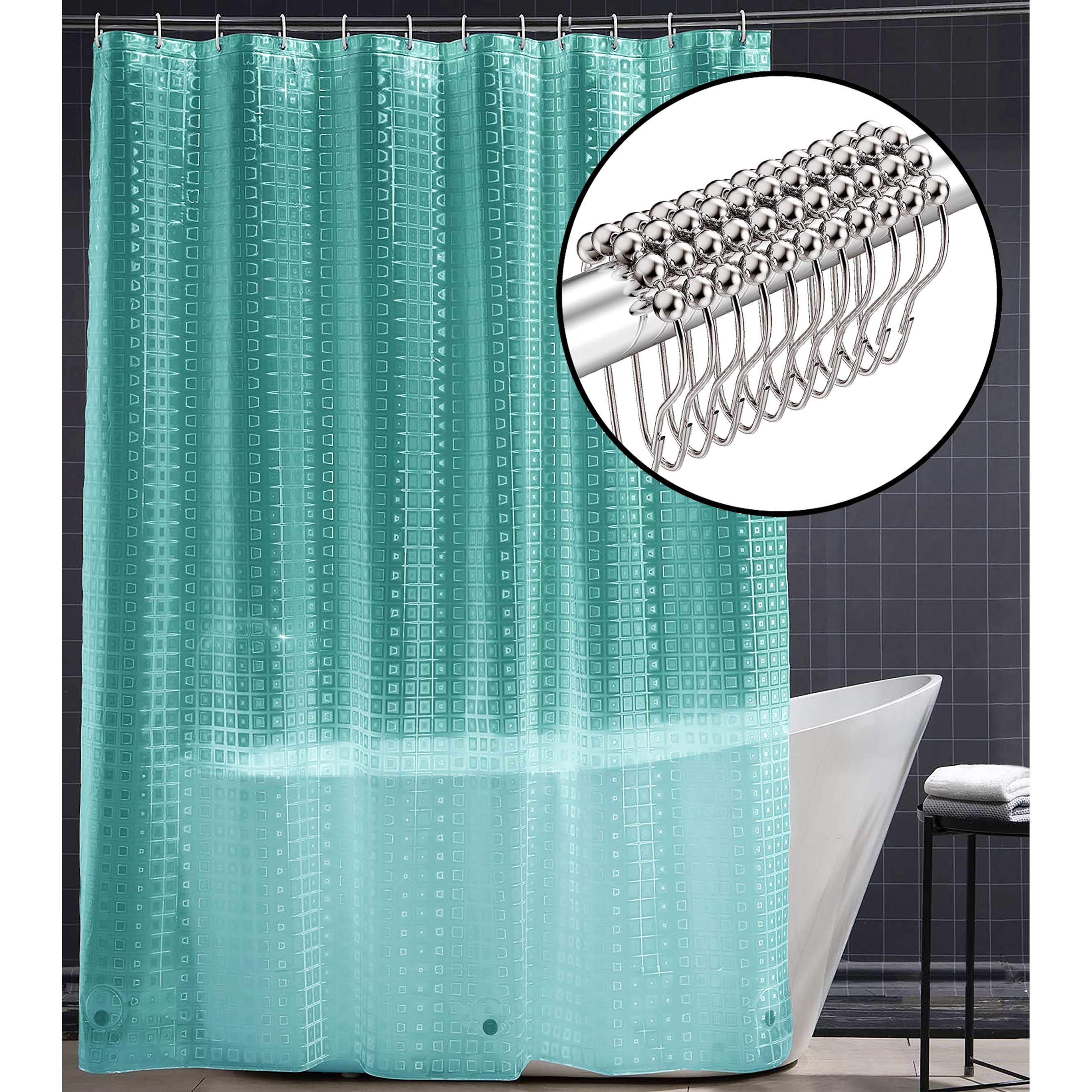 Teal shower store curtain liner