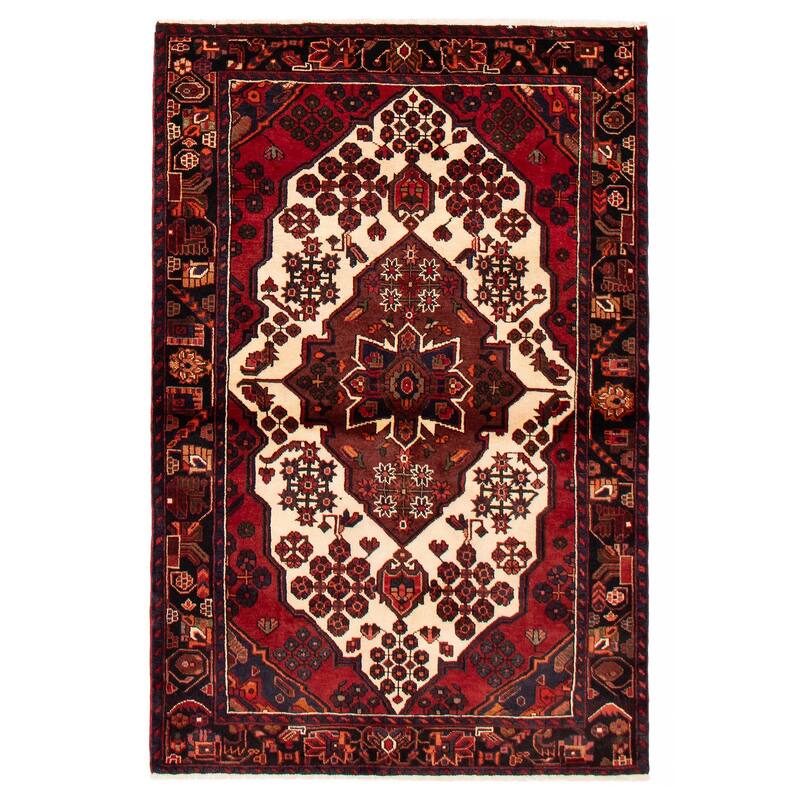 ECARPETGALLERY Hand-knotted Anadol Red Wool Rug - 4'7 x 6'9 - Dark Red - 4'7 x 6'9
