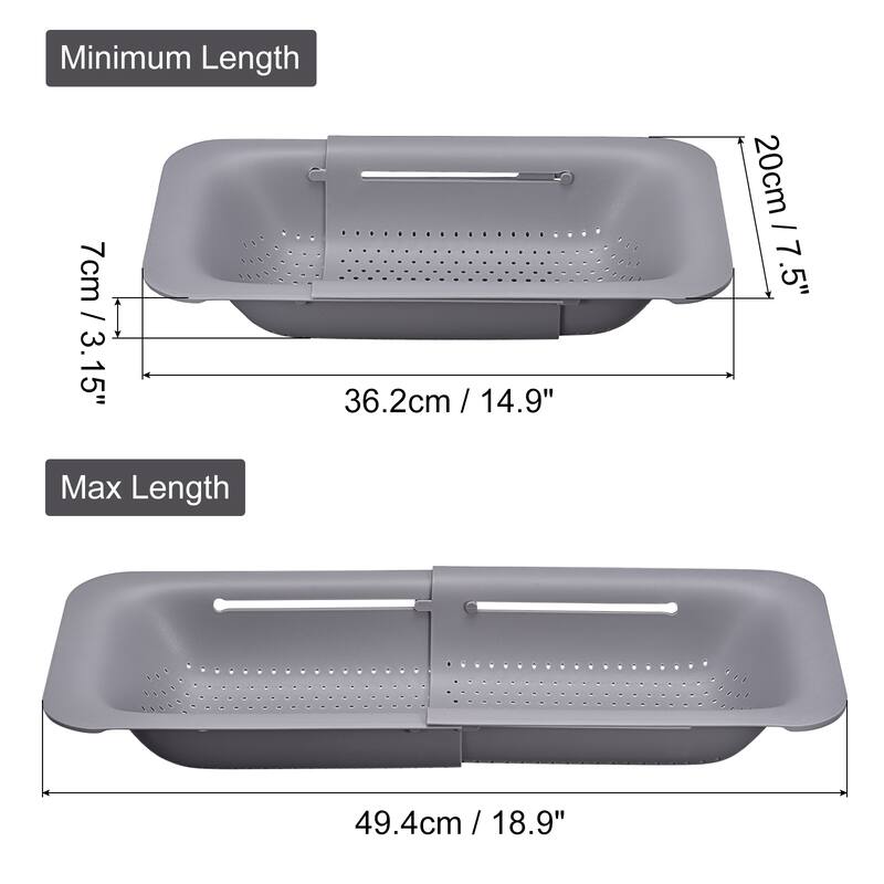 Collapsible Colander Kitchen Over the Sink Drain Strainer Basket 2Pcs - 36.2cm x 20cm x 7cm