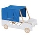 preview thumbnail 25 of 34, Modern Kids Car Shaped Bed with Tents, Twin Size White & Natural