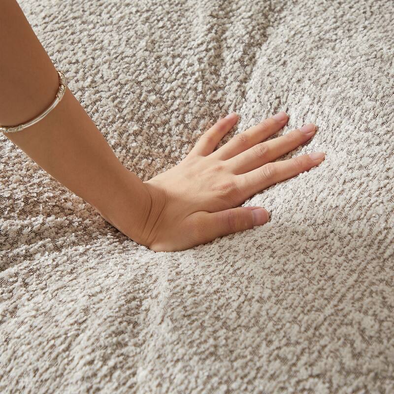 Curved Sectional Sofa with L-Shape Chaise, Chenille Upholstered Boneless Cloud Sofa, Modular 4 Seat Corner Sofa with Cushions