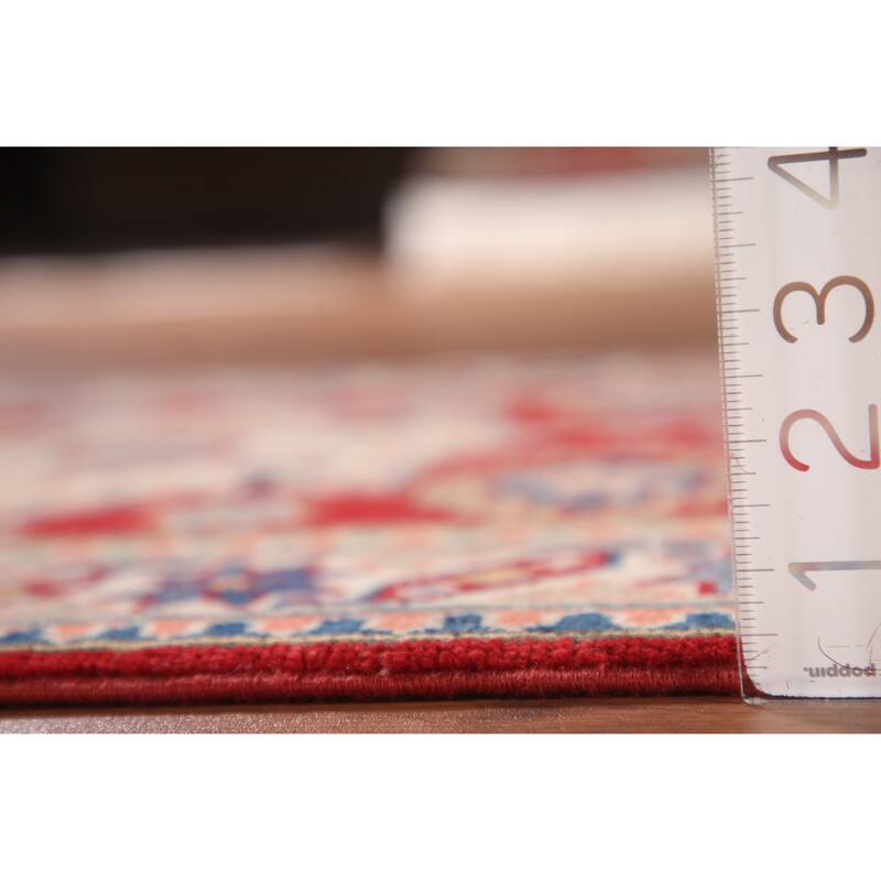 Red Kazak Runner Rug Hand-Knotted Wool Carpet - 2'8" x 8'0"