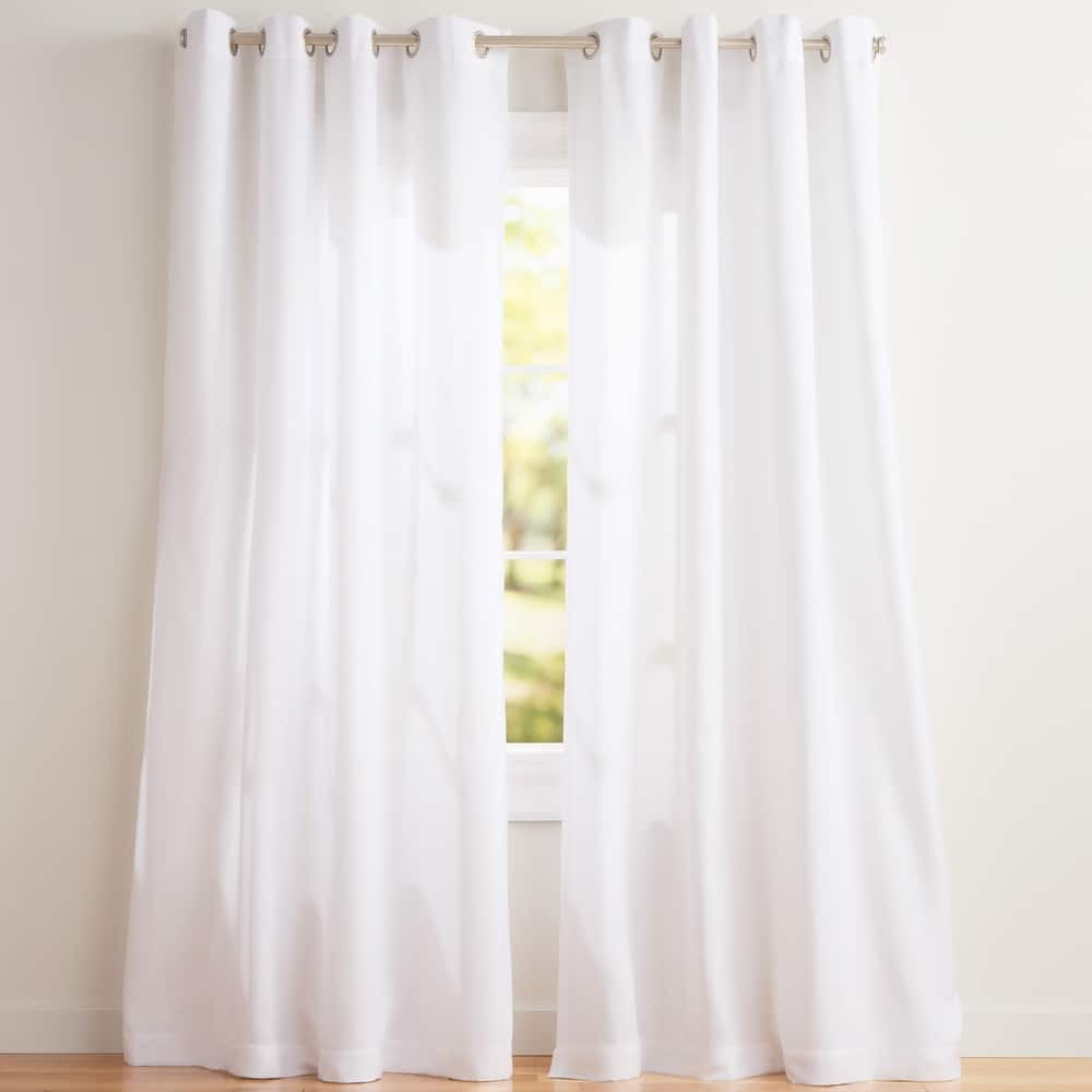EXCLUSIVE HOME Loha Linen Grommet Top Curtain Panel Pair