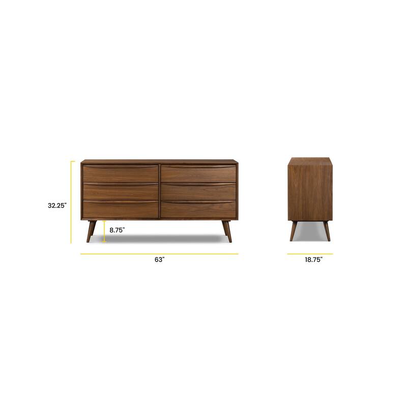 Poly and Bark Cura 63" Dresser in Walnut
