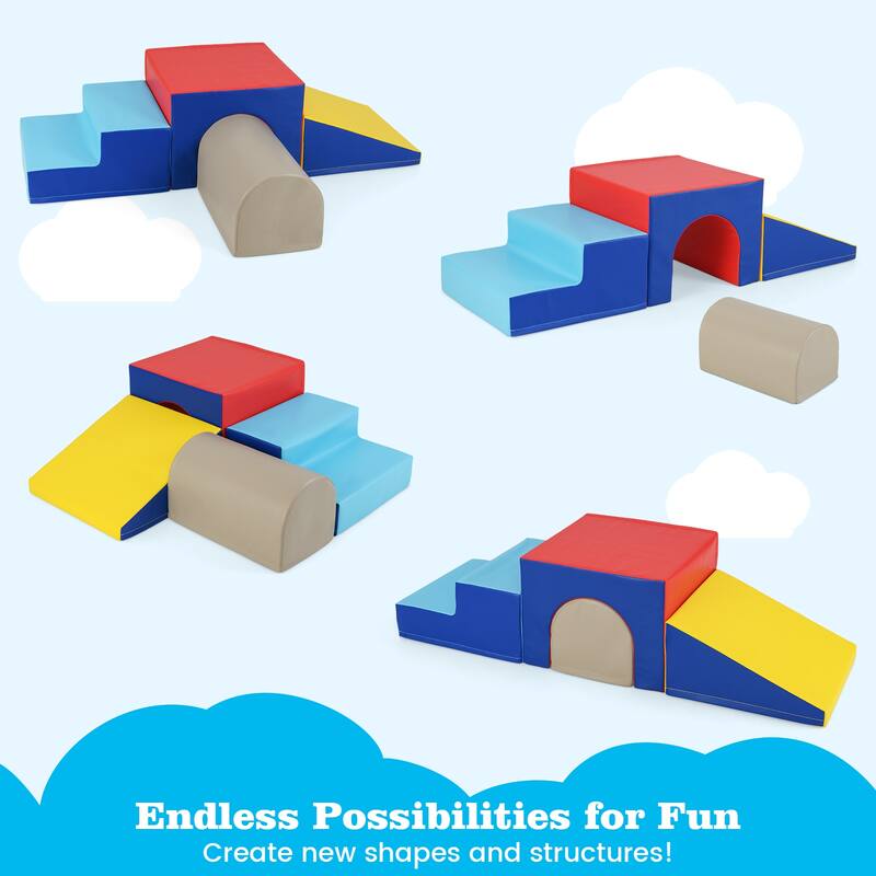 Gymax Kids Climb & Crawl Activity Playset Blocks w/ Waterproof PU - Multicolor
