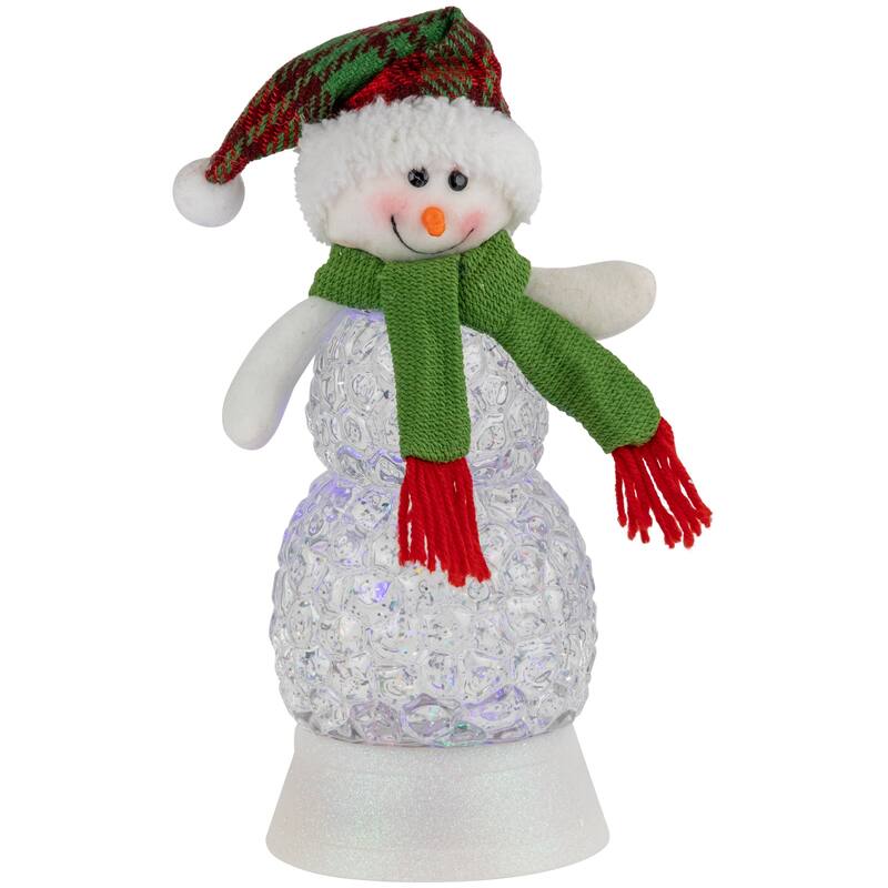 LED Lighted Acrylic Snowman Christmas Snow Globe - 11"