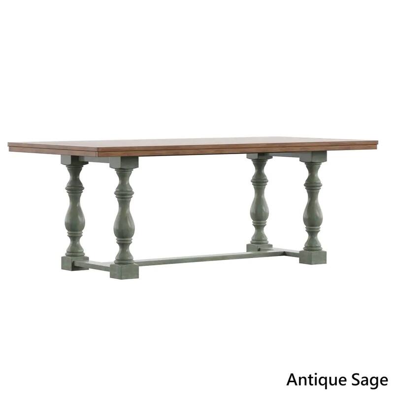 Eleanor 78-inch Oak Dining Table with Turned Leg Trestle Base by iNSPIRE Q Classic
