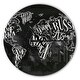 preview thumbnail 7 of 8, Designart 'Vintage Chalk Worldmap ' Oversized Global Wall CLock