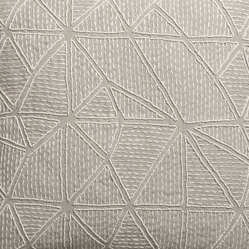 Handwoven Abstract Geometric Square Throw Pillow - 20" - Taupe Gray and Cream