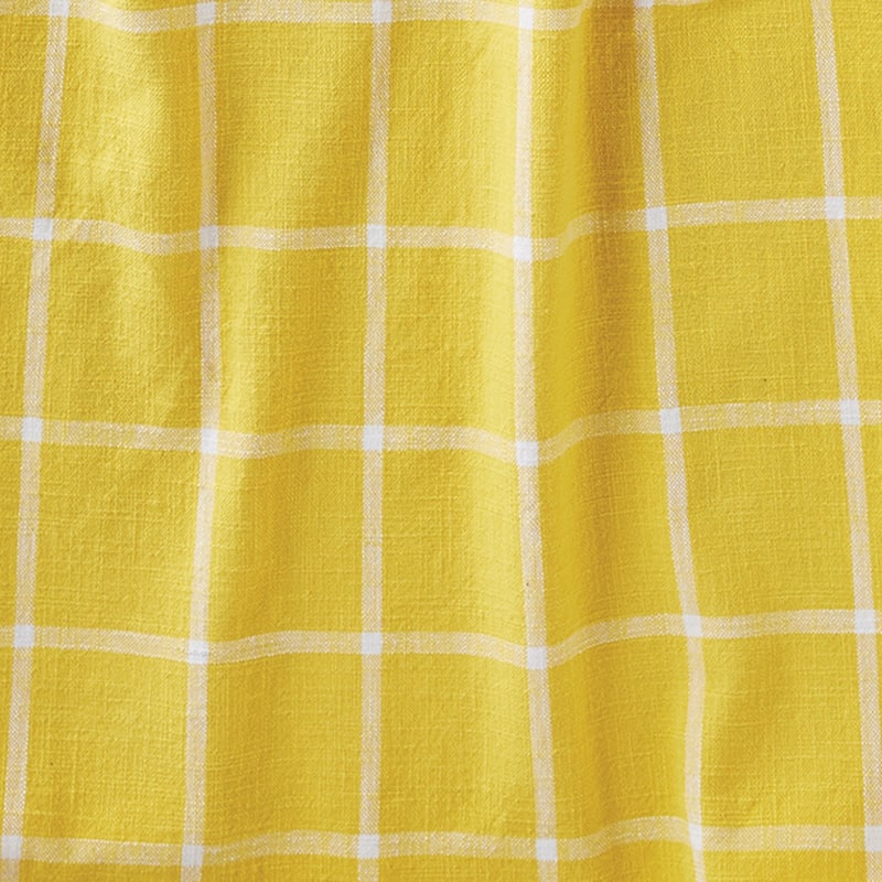 Classic Check Slub Bib Apron with Large Pocket and Waist Tie Yellow, One Size Fits Most, Machine Wash, Yellow