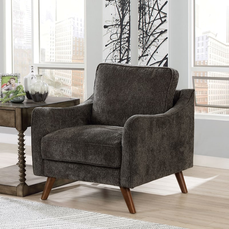 Furniture of America Pelteker Mid-Century Modern Chenille Chair