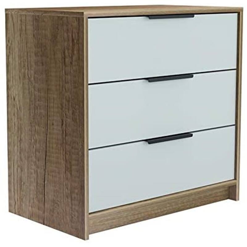 3 Drawer Dresser Southwestern Style - Bedroom Storage Chest White Light Oak Finish
