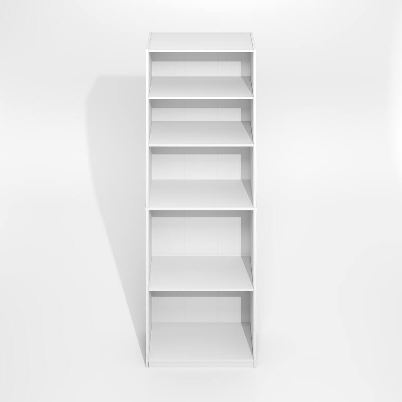 Furinno JAYA Simply Home Adjustable Shelf Bookcase, 5-Tier, Darkwood