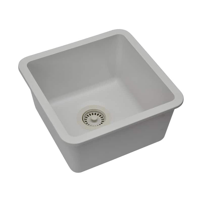 15" x 15" Quartz Single Bowl Drop-In Granite Composite Sink - 15"x15"