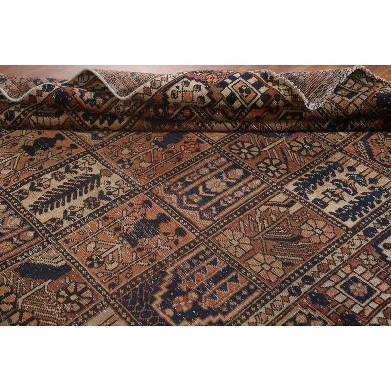 Garden Design Bakhtiari Persian Antique Area Rug Handmade Wool Carpet - 6'7"x 10'1"