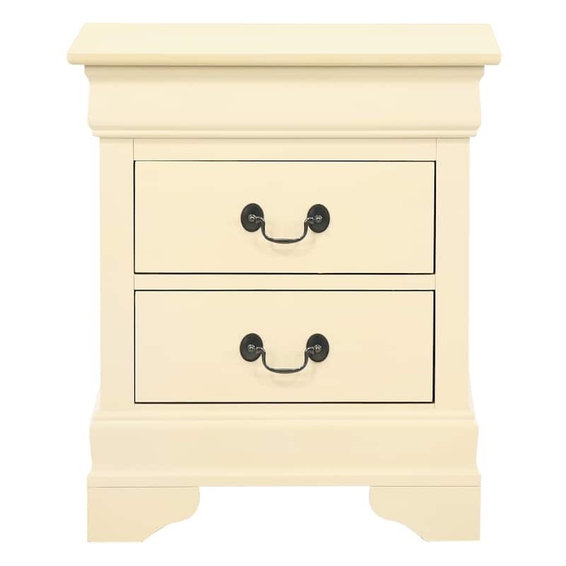 Traditional 21-in Metal Handholder 2-Drawer Wood Nightstand