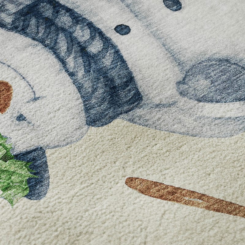 Premium Washable Super Soft Winter Holiday Snowman Mayfield Rug