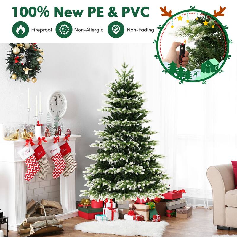 6 Feet Hinged Christmas Tree with 350/500 LED Lights Remote Control