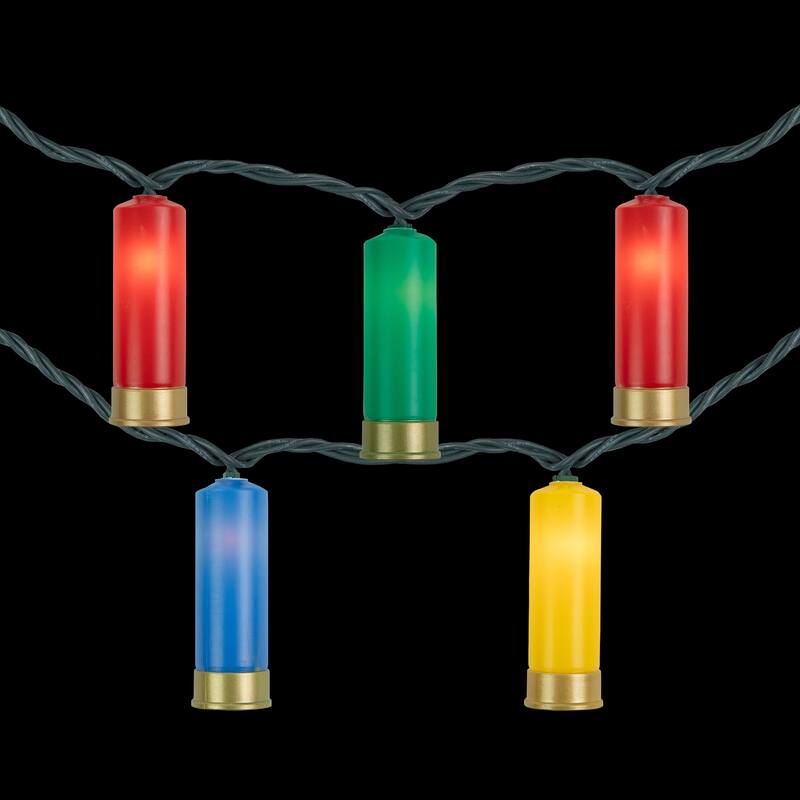 10ct Multi-Color Shotgun Shell Novelty Light Set Clear Lights