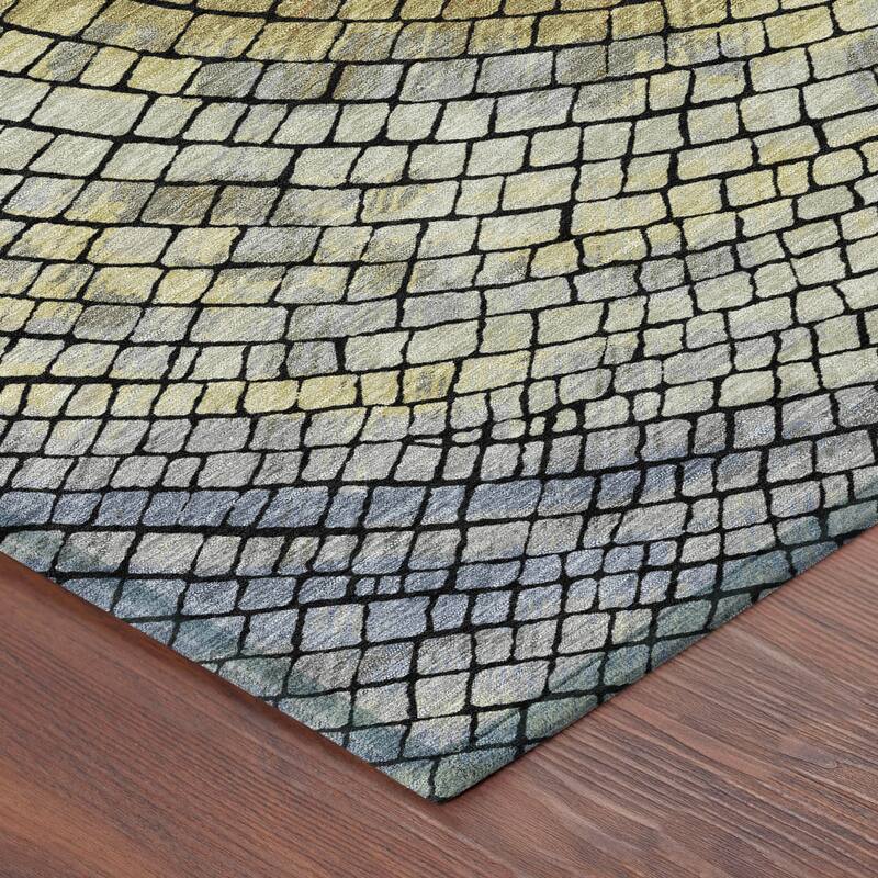 Machine Washable Indoor/ Outdoor Mosaic Rome Chantille Rug