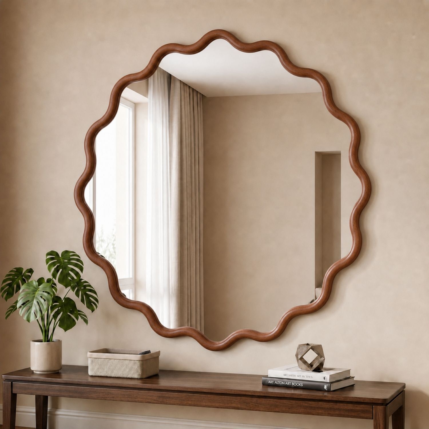 Wooden Vanity Mirror Wall Decor Bathroom Mirror