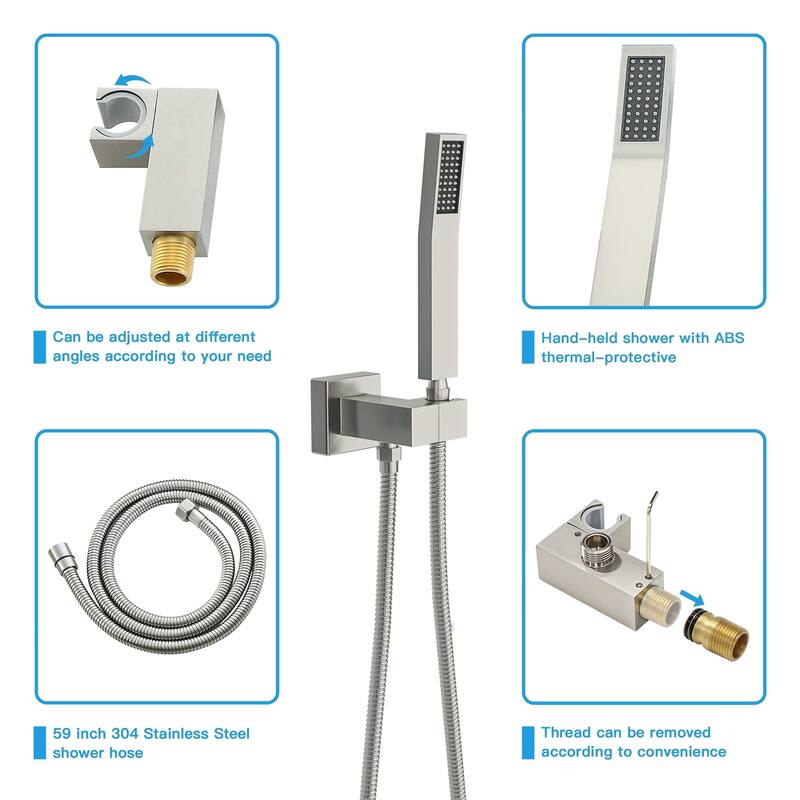 Topcraft 12-inch Ceiling Mount Square Shower System with Rough-in Valve - 12*12