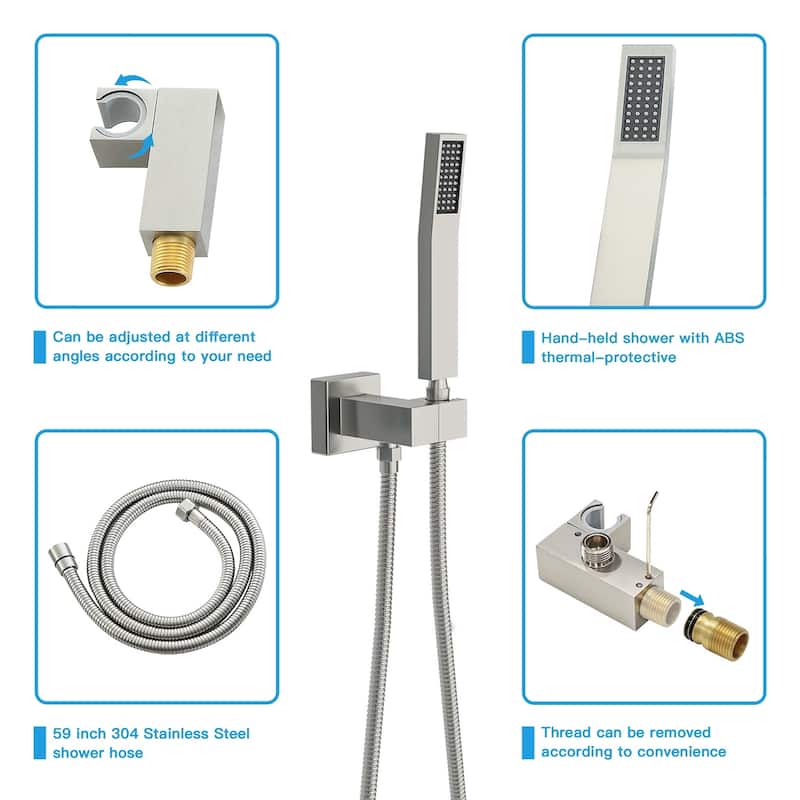 Topcraft 16-inch Ceiling Mount Square Shower System with Rough-in Valve - 16*16