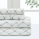 preview thumbnail 4 of 27, Pointehaven Microfiber Printed and Solid Luxury sized Sheet Set Full - Graphite Grid