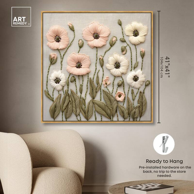 Stitched Serenity I Canvas by Art Remedy