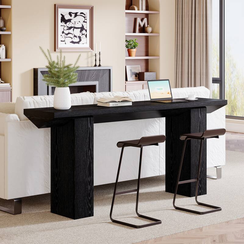 63" Long Sofa Table, Modern Console Table with Thickened Tabletop, Wooden Entryway Table for Living Room, Bedroom