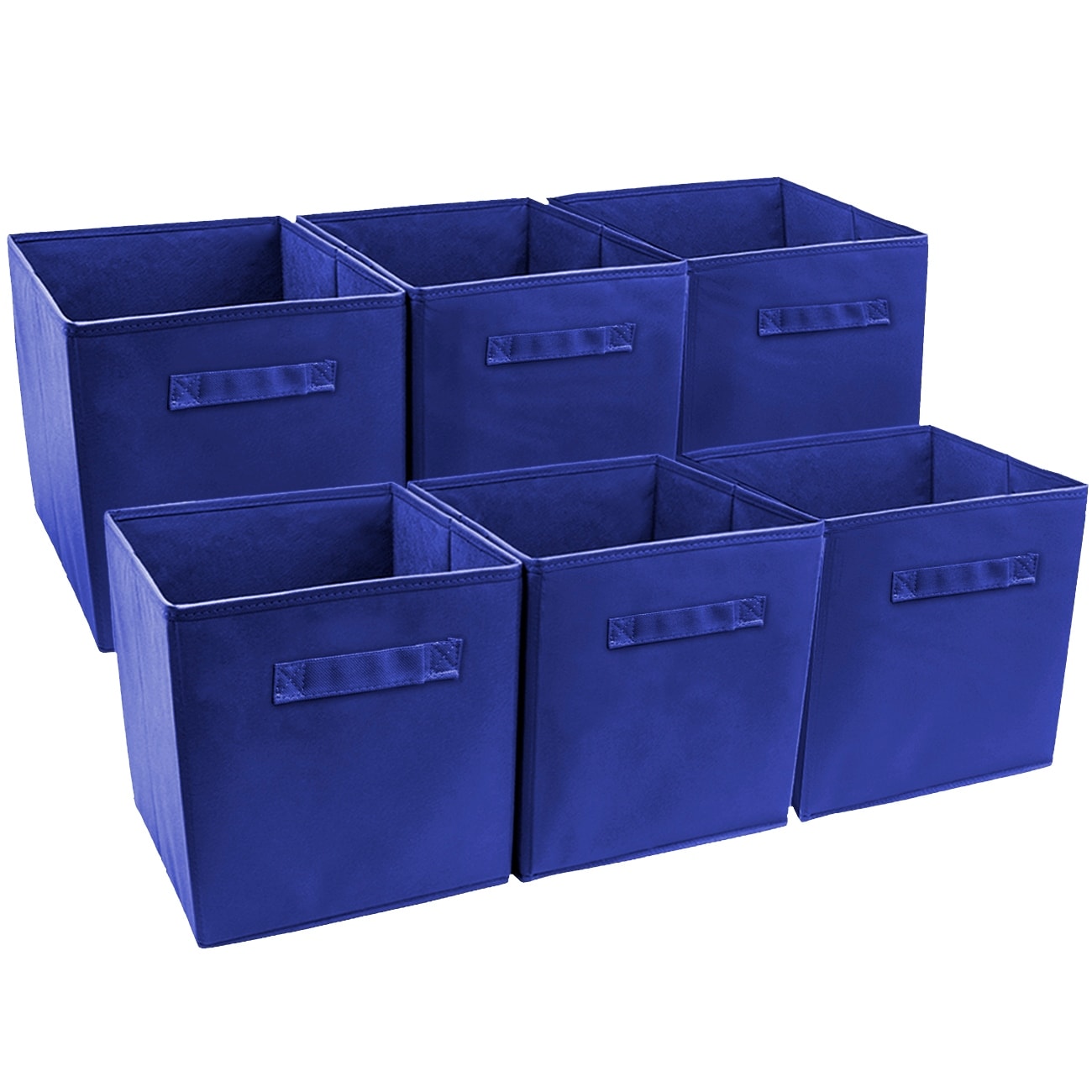 Foldable Storage Cube Basket Bin 6 Pack Royal Blue