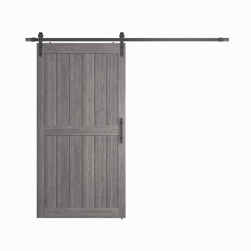 Sanding 30in./32in./36in./42in./48in.x 84in.MDF Barn Door With Sliding Hardware Kit ,Covered with Water-Proof PVC Surface