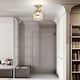 preview thumbnail 3 of 22, Concordia Semi Flush Mount Ceiling Light Brass Gold and Clear Glass Finish 1-Light - N/A