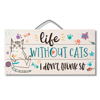 Wood Pallet Hanging Sign - Life Without Cats