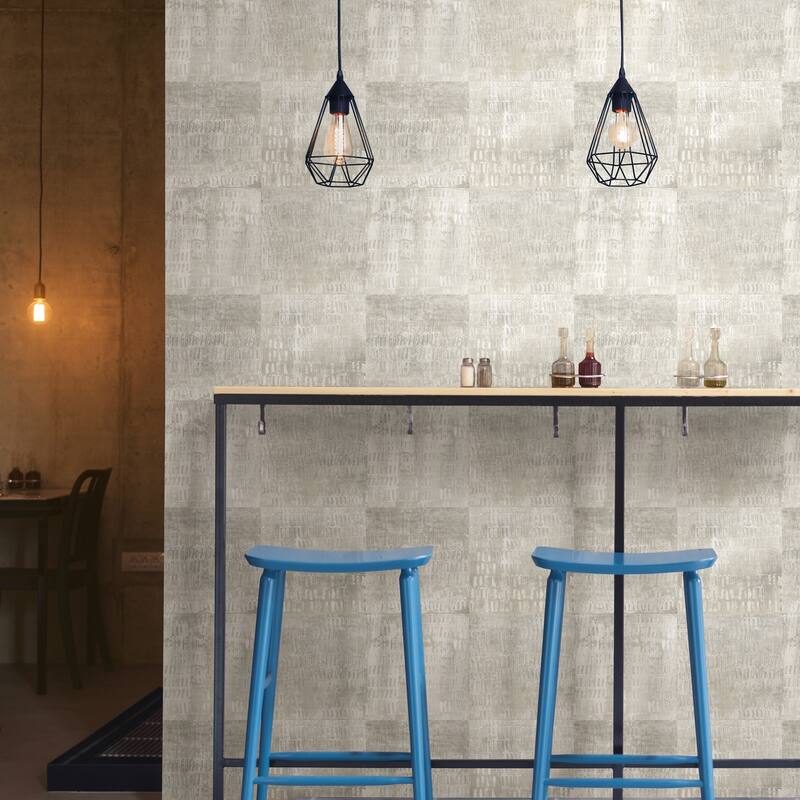 A-Street Prints Conundrum Silver Faux Metal Wallpaper