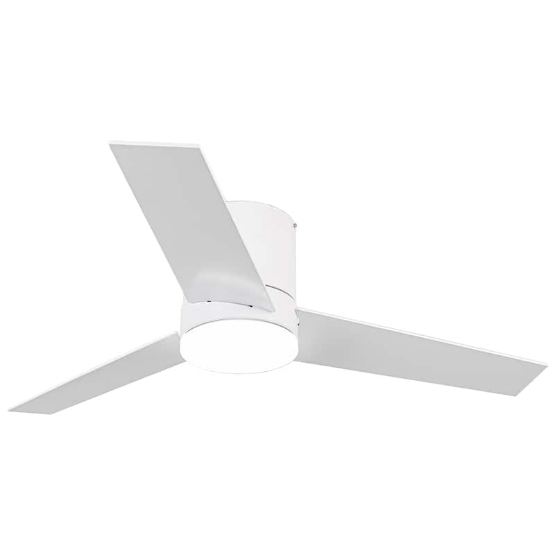 48 inch Modern 3-Blade Wooden Flush Mount Ceiling Fans with Light and Remote