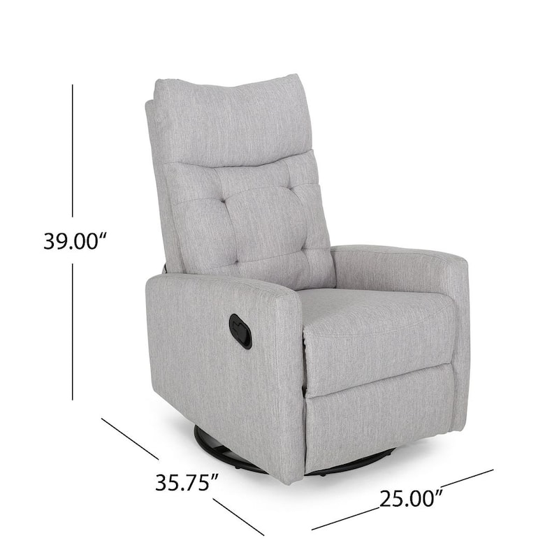 Modern Fabric Glider Swivel Recliner Chair by Christopher Knight Home