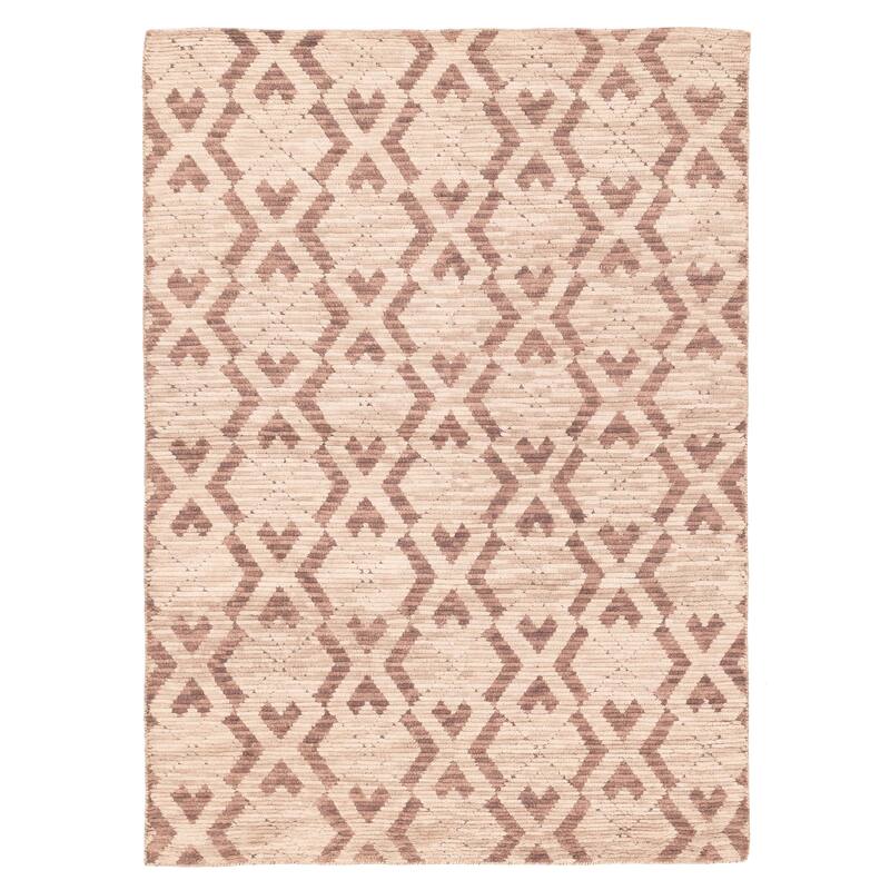 ECARPETGALLERY Hand-knotted Tangier Tan Wool Rug - 5'6 x 7'6