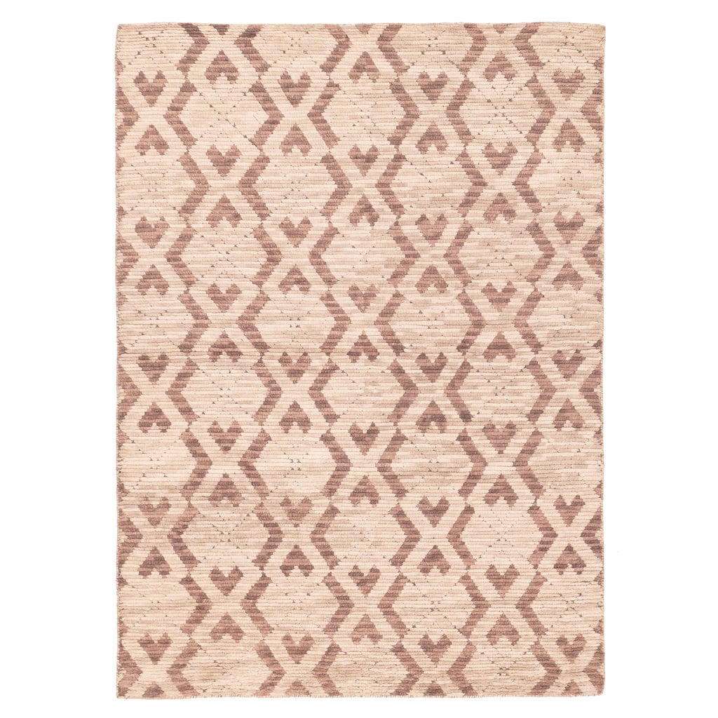 ECARPETGALLERY Hand-knotted Tangier Tan Wool Rug - 5'6 x 7'6