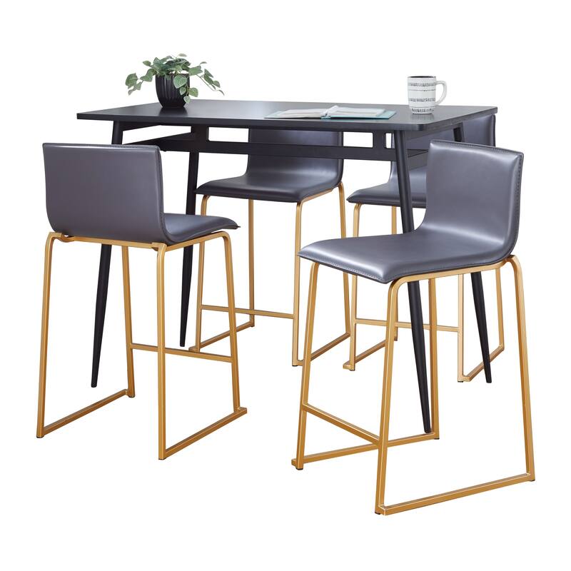 Porch & Den Naldi-Mara Upholstered 5-Piece Counter Height Dining Set