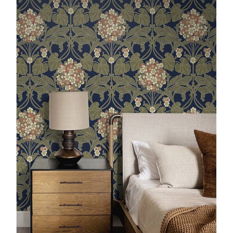 NextWall Hydrangea Floral Peel and Stick Wallpaper